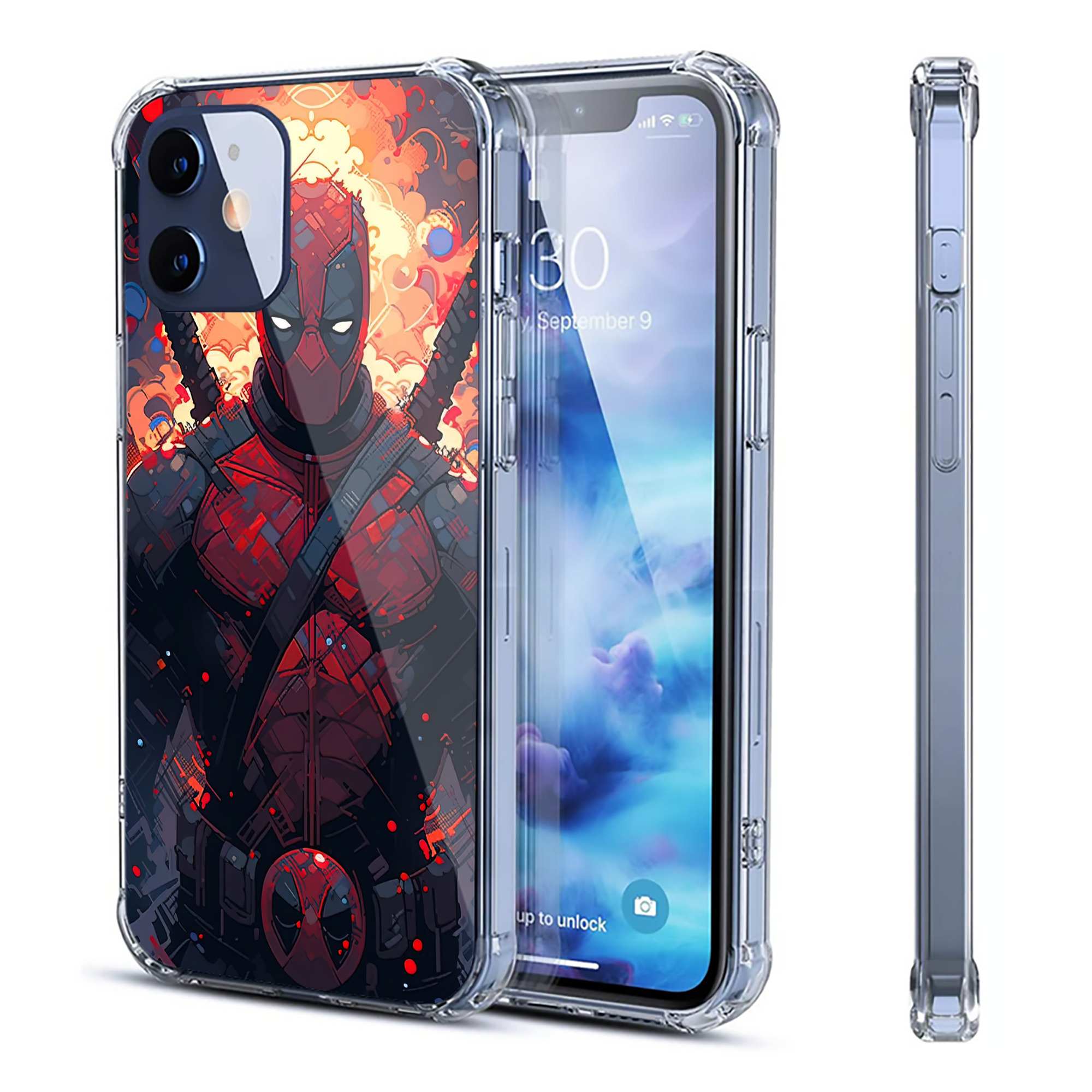 （画像用） Deadpool デッドプール 【iPhone 12シリーズ対応】透明スマホケース（クリアソフトケース）